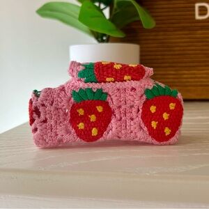 Strawberry Crochet Hair Clip